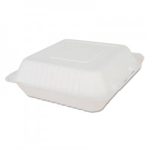 SCT SCH18935 ChampWare Molded-Fiber Clamshell Containers, 9w x 9d x 3h, White, 200/Carton