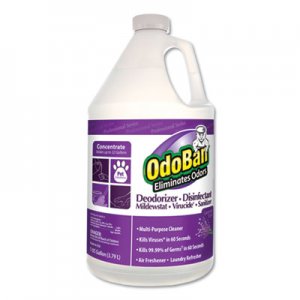 OdoBan ODO911162G4 Concentrate Odor Eliminator and Disinfectant, Lavender Scent, 1 gal Bottle, 4/Carton