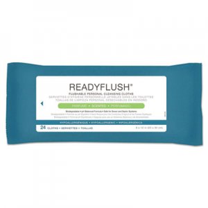 Medline MIIMSC263810 ReadyFlush Biodegradable Flushable Wipes, 8 x 12, 24/Pack