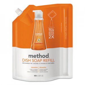 Method MTH01165CT Dish Soap Refill, Clementine Scent, 36 oz Pouch, 6/Carton