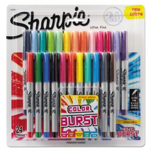 Sharpie SAN1949558 Ultra Fine Tip Permanent Marker, Extra-Fine Needle Tip, Assorted Color Burst & Classic Colors, 24/Pack