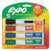 EXPO 1944728 Magnetic Dry Erase Marker, Chisel Tip, Assorted, 4/Pack SAN1944728
