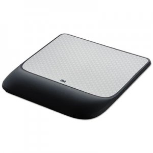 3M MMMMW85B Mouse Pad w/Precise Mousing Surface w/Gel Wrist Rest, 8 1/2x 9x 3/4, Solid Color