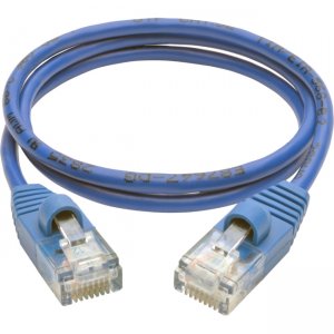 Tripp Lite N001-S02-BL Cat5e 350 MHz Snagless Molded Slim UTP Patch Cable (RJ45 M/M), Blue, 2ft
