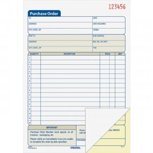 Adams DC5831 Carbonless Purchase Order Statement ABFDC5831