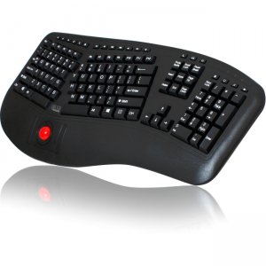 Adesso WKB-3500UB Tru-Form 3500 - 2.4GHz Wireless Ergonomic Trackball Keyboard