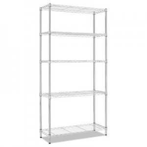 Alera ALESW853614SR Residential Wire Shelving, Five-Shelf, 36w x 14d x 72h, Silver