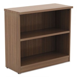 Alera ALEVA633032WA Valencia Series Bookcase,Two-Shelf, 31 3/4w x 14d x 29 1/2h, Modern Walnut