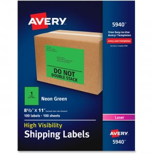 Avery 5940 High-Visibility Neon Shipping Labels AVE5940