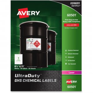 Avery 60501 UltraDuty GHS Chemical Laser Labels AVE60501