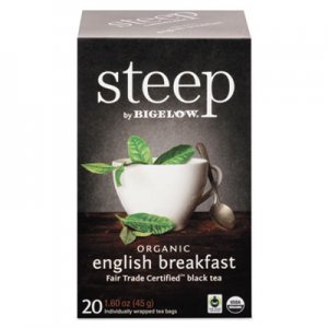 Bigelow BTC17701 steep Tea, English Breakfast, 1.6 oz Tea Bag, 20/Box
