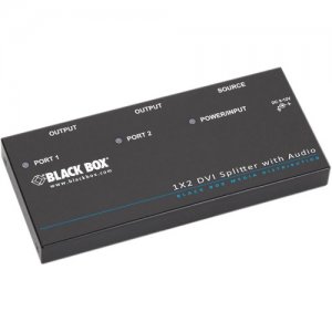 Black Box AVSP-DVI1X2 DVI-D Splitter with Audio and HDCP, 1 x 2