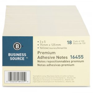 Business Source 16455 Adhesive Note Pad BSN16455