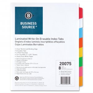 Business Source 20075 Laminated Tab Index BSN20075