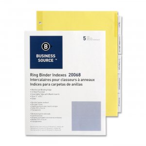Business Source 20068 Ring Binder Index Divider BSN20068