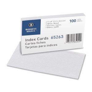 Business Source 65263 Ruled Index Card BSN65263