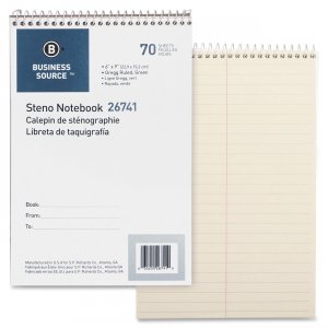 Business Source 26741 Steno Notebook BSN26741