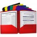 C-Line 33930 Two-Pocket Heavyweight Poly Portfolio Folder with Three-Hole Punch, Assorted Primary Colors, 1 Folder (Color May