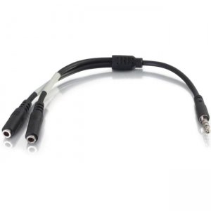 C2G 27394 6in 4-pin 3.5mm Microphone and Headphone Breakout Adapter Y-Cable