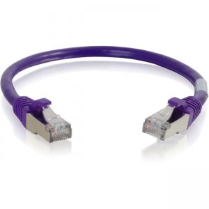 C2G 00986 6in Cat6 Snagless Shielded (STP) Network Patch Cable - Purple