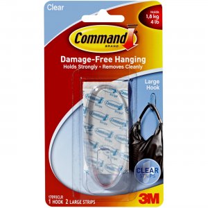 Command 17093CLRES Large Clear Hanging Hooks