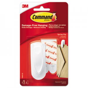 Command MMM17005ES Spring Hook, 1 1/8w x 3/4d x 3h, White, 1 Hook/Pack