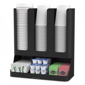 Mind Reader EMSUPRIGHT6BLK Flume Six-Section Upright Coffee Condiment/Cup Organizer, Black, 11.5 x 6.5 x 15