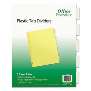 Office Essentials AVE11466 Plastic Insertable Dividers, 5-Tab, Letter