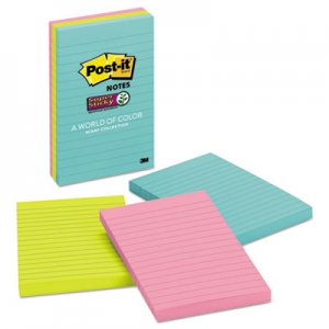 Post-it Notes Super Sticky MMM6603SSMIA Pads in Miami Colors, 4 x 6, 90/Pad, 3 Pads/Pack