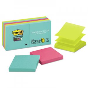 Post-it Pop-up Notes Super Sticky MMMR33010SSMIA Pop-up 3 x 3 Note Refill, Miami, 90/Pad, 10 Pads