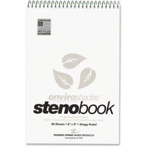 Roaring Spring 12274 Enviroshades Gregg Ruled Steno Book ROA12274