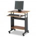 Safco SAF1925CY Muv 28" Adjustable-Height Desk, 29.5" x 22" x 29" to 34", Cherry/Black