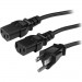 StarTech.com PXT101Y10 Computer Power Cord - NEMA 5-15P to 2x C13 - 10 ft.