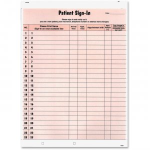 Tabbies 14530 Patient Sign-In Label Forms TAB14530