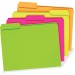 TOPS 40523 File Folder, 3 Tab Positions, Letter, Glow Assorted, 24/pk PFX40523