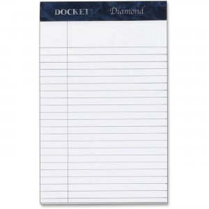 TOPS 63981 Docket Diamond, Premium Stationery Tablet, White, 50 Sheet/Pad, 4 Pad/Box TOP63981