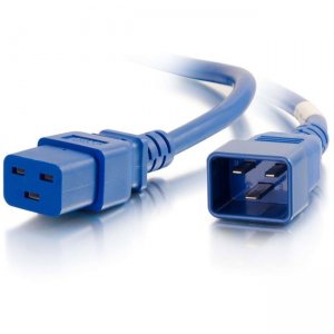 C2G 17708 1ft 12AWG Power Cord (IEC320C20 to IEC320C19) - Blue