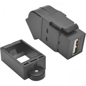 Tripp Lite U060-000-KPA-BK USB 2.0 All-in-One Keystone/Panel Mount Angled Coupler (F/F), Black