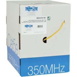Tripp Lite N022-01K-YW Cat5e 350 MHz Bulk Solid-Core PVC Cable, Yellow, 1000 ft