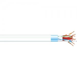 Black Box C6ABC50S-WH-1000 CAT6A 650-MHz Bulk Cable - Shielded, F/UTP, PVC, Solid, White, 1000 ft