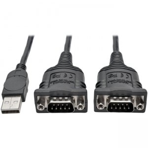 Tripp Lite U209-006-2 2-Port USB to DB9 Serial FTDI Adapter Cable with COM Retention (M/M), 6