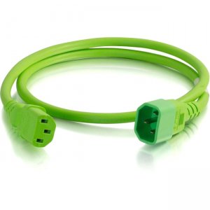 C2G 17513 8ft 18AWG Power Cord (IEC320C14 to IEC320C13) - Green