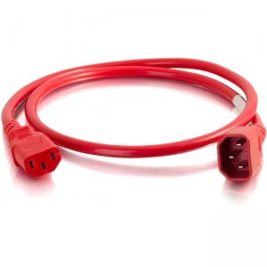 C2G 17493 4ft 18AWG Power Cord (IEC320C14 to IEC320C13) -Red