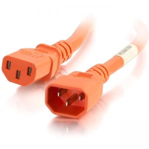 C2G 17494 4ft 18AWG Power Cord (IEC320C14 to IEC320C13) - Orange