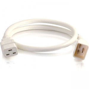C2G 17731 4ft 12AWG Power Cord (IEC320C20 to IEC320C19) - White