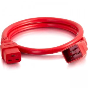C2G 17739 6ft 12AWG Power Cord (IEC320C20 to IEC320C19) -Red