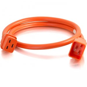 C2G 17710 1ft 12AWG Power Cord (IEC320C20 to IEC320C19) - Orange