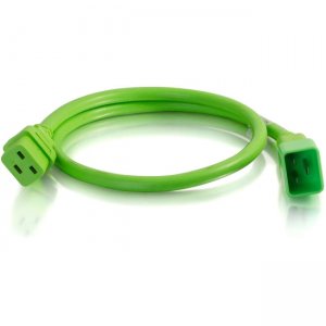 C2G 17711 1ft 12AWG Power Cord (IEC320C20 to IEC320C19) - Green