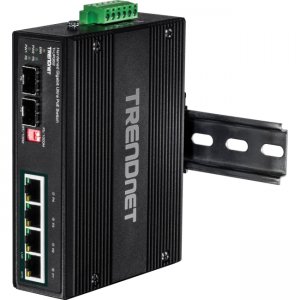 TRENDnet TI-UPG62 6-Port Hardened Industrial Gigabit Ultra PoE DIN-Rail Switch