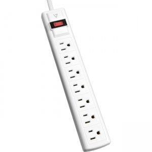 V7 SA0712W-9N6 7-Outlet Surge Protector, 12 ft cord, 1050 Joules - White